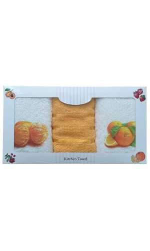 3 lü Meyve Desen Baskılı Mutfak Havlusu 30 X 50 Cm M-7