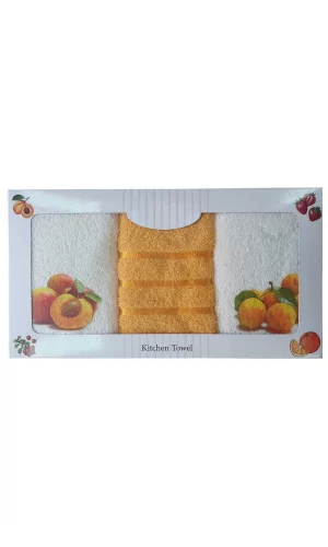 3 lü Meyve Desen Baskılı Mutfak Havlusu 30 X 50 Cm M-8