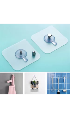 3 Lü Yapışkanlı Mutfak Banyo Raf Tutucu Askı Pin Çerçeve Çok Amaçlı Askısı