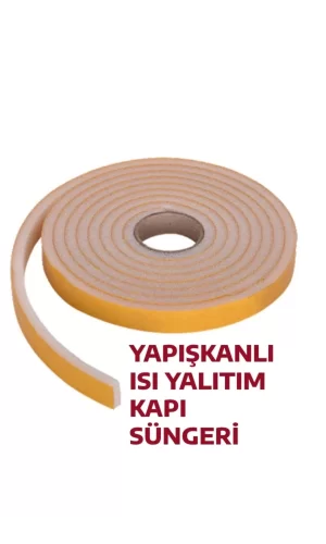 3 Metre Yapışkanlı Kapı Bandı Isı Yalıtım Süngeri