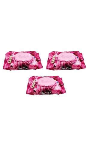 3 Paket Red Rose Islak Havlu Mendil 90 Adet Kapaklı Gül Kokulu