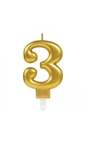 3 Rakam Mum Gold Renk