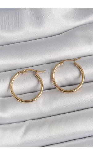 316 Çelik Gold Renk 22mm Kadın Halka Model Kadın Küpe
