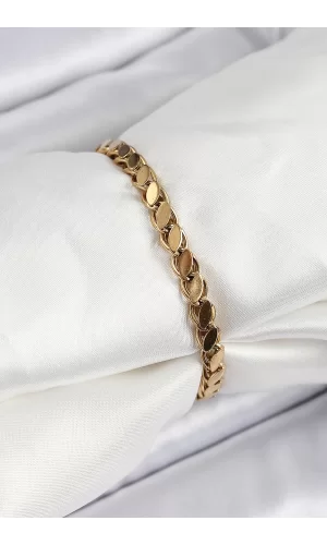 316L Çelik Arpa Model Gold Renk Kadın Bilekik
