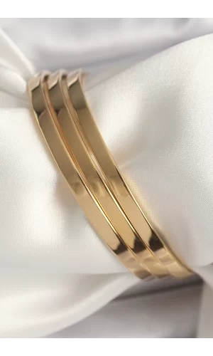316L Çelik Gold Renk Ajda Model 60 mm Kadın Bilezik