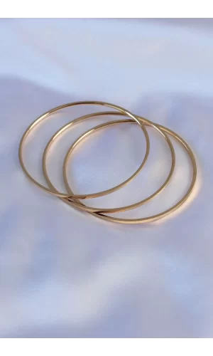 316L Çelik Gold Renk Ajda Model Kadın 65 mm Bilezik