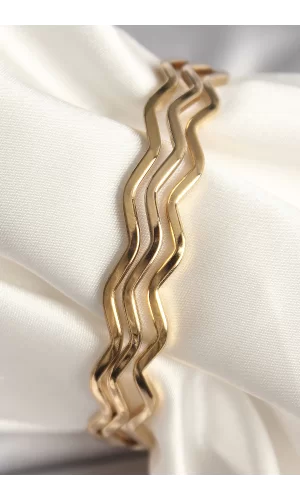316L Çelik Gold Renk Ajda Model Kadın Bileklik