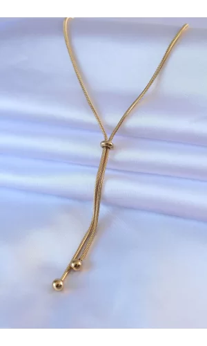 316L Çelik Gold Renk Asansör Model Kadın Kolye