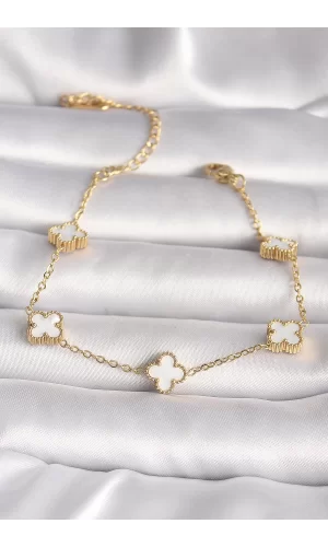 316L Çelik Gold Renk Baby Boy Yonca Model Kadın Bileklik
