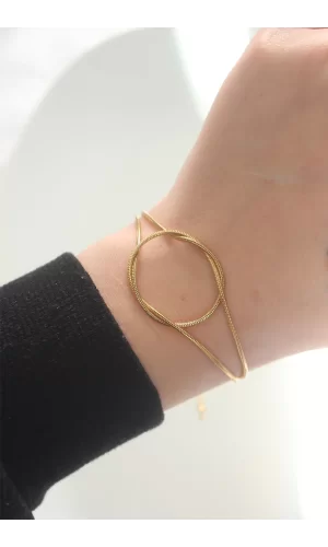 316L Çelik Gold Renk Düğüm Model Bileklik