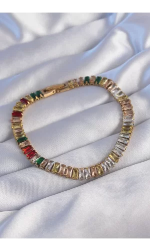 316L Çelik Gold Renk Renkli Su Yolu Tasarımlı Bileklik