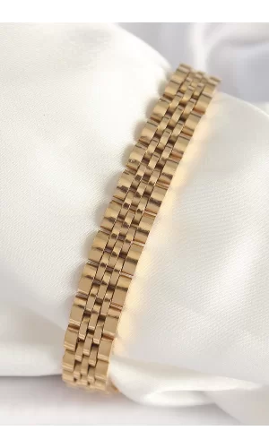 316L Çelik Gold Renk Zincir Model Erkek Bileklik