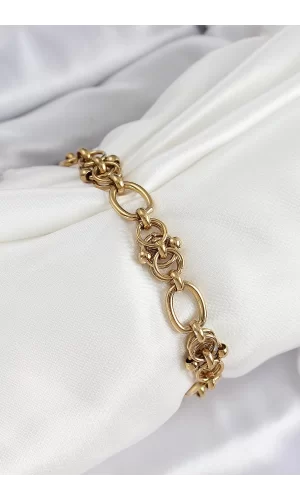 316L Çelik Gold Renk Zincirli Kadın Bileklik