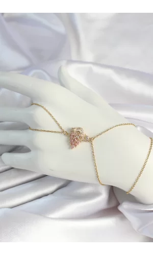 316L Çelik Gold Renk Zirkon Taşlı Kuğu Figürlü Şahmeran