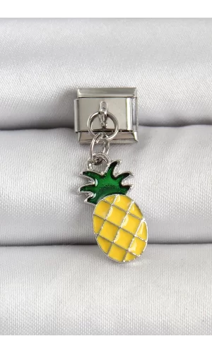 316L Çelik Gümüş Renk Ananas Model Nomination Charm