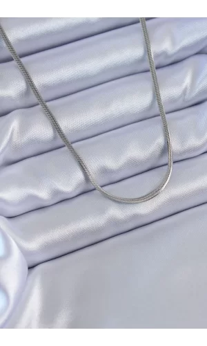 316L Çelik Gümüş Renk İnce İtalyan Zincir Model 60 cm Kadın Kolye