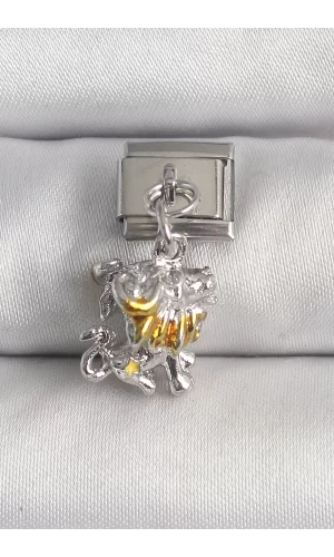 316L Çelik Gümüş Renk Sallantı Aslan Model Nomination Charm
