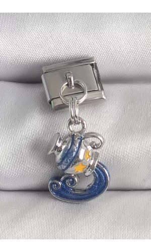 316L Çelik Gümüş Renk Sallantı Kova Burç Model Nomination Charm