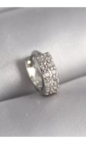 316L Çelik Gümüş Renk Zirkon Taşlı Tragus Piercing