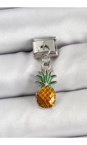 316L Çelik Sallantılı Ananas Model Gümüş Renk Nomination Charm
