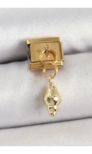 316L Çelik Sallantılı Deniz Kabuğu Model Gold Renk Nomination Charm
