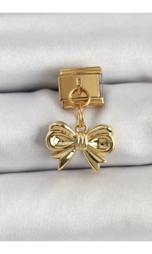 316L Çelik Sallantılı Fiyonk Model Gold Renk Nomination Charm