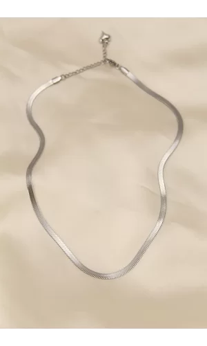 316L Çelik Silver Renk 45 cm İtalyan Zincir Model Kadın Kolye