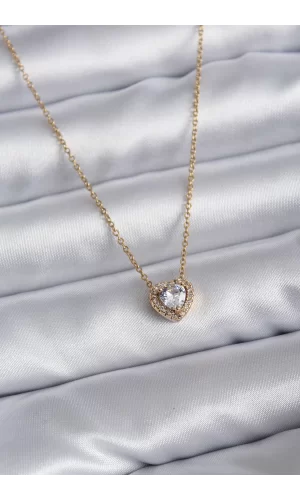 316L Çelik Zincir Gold Renk Charm Kadın Kolye