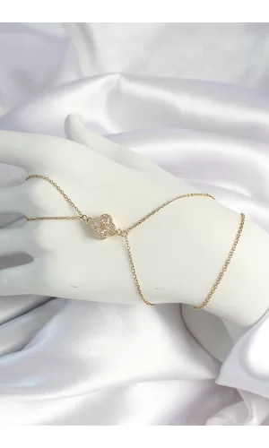 316L Çelik Zincirli Gold Renk Zirkon Taşlı Şahmeran