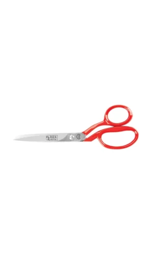 3257-8 Tekstil / Yatık Konfeksiyon Makası No: 8 İnç / 20,32cm - Nikel Kaplama, Kırmızı Saplı, Mikro Tırtıllı