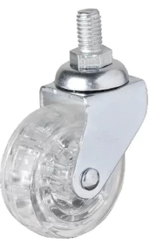 326 - 50x20 Mm Şeffaf Makaralı Vidalı Teker 4 Adet