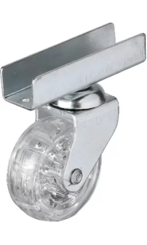 327 - 50x20 Mm Şeffaf Makaralı Uzun U Tablalı Teker 4 Adet