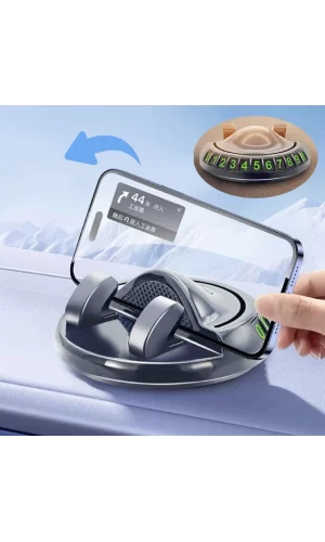 360° Dönebilen Yapışkanlı Numaratörlü Araç Telefon Tutucu