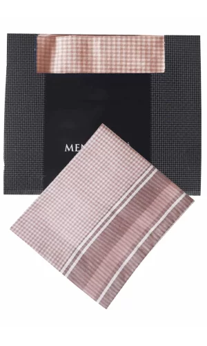 3’lü Özel Paket Premium Erkek Mendil Seti  &#37;100 Pamuk 42x42 cm Kahve