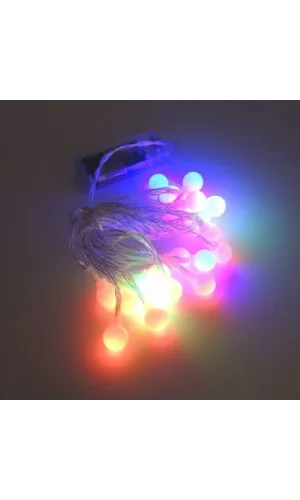 3m 20 Led Beyaz Top RGB ışık Pilli 2 Kademeli