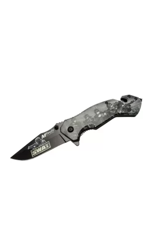 4 23 6 Swat Kurtarma / Kamp Çakı 20cm - Yarı Otomatik, Kemerlikli, Cam Kırma Ve İp Kesme Aparatlı