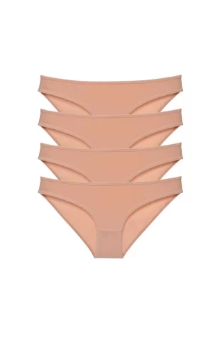 4 adet Süper Eko Set Likralı Kadın Slip Külot Ten