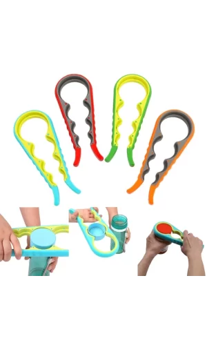 4 Fonksiyonlu Plastik -silikon Şişe Kavanoz Kapağı Açma Aparatı