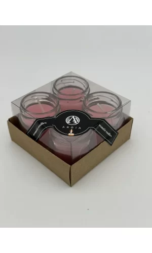 4lü Set Çiçek Kokulu Mini Kavanoz Mum Royaleks-A1012