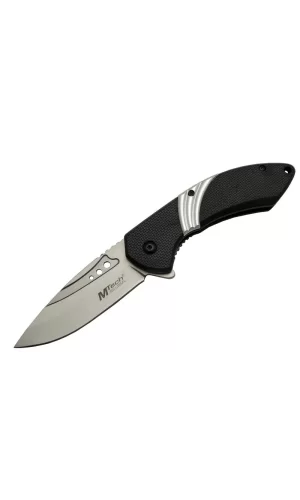 4214 Beyaz Kamp Çakı 20cm- Yarı Otomatik, Kemerlikli, Oluklu