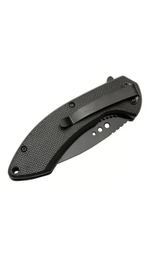 4215 Kırmızı Kamp Çakı 20cm- Yarı Otomatik, Kemerlikli, Oluklu