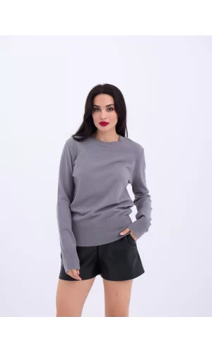 4217 TRİKO BASİC KAZAK-GRİ