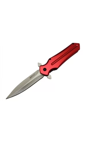 4223 Kırmızı Kamp Çakı 21cm- Yarı Otomatik, Kemerlikli