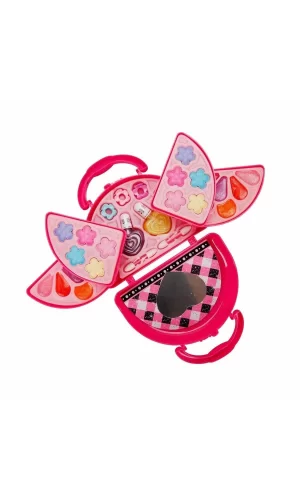 4278 Pretty Pinky 3 Katlı Pembe Çantalı Makyaj Seti -sunman