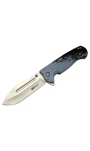 4281 Mavi Kamp Çakı 21cm - Yarı Otomatik, Kemerlikli, Oluklu