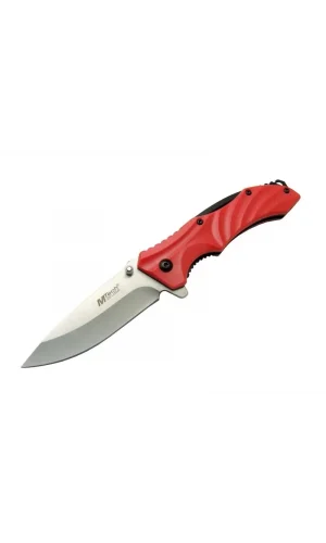 4312 Kırmızı Kamp Çakı 20cm - Yarı Otomatik, Kemerlikli