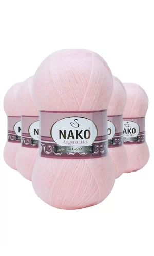 5 Adet Angora Lüks El Örgü İpi Pembe 11502