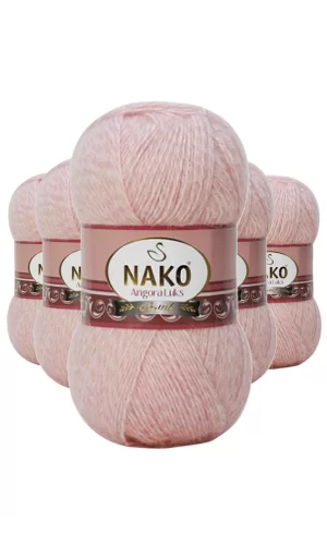 5 Adet Angora Lüks El Örgü İpi Powder 21356