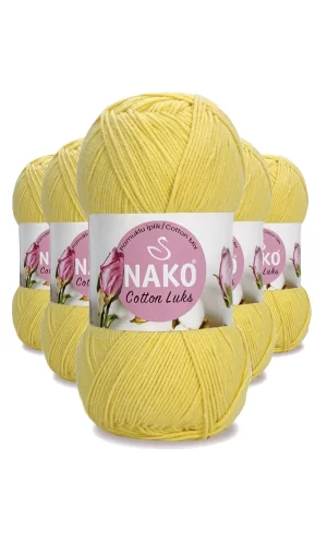 5 Adet Cotton Lüks Yelek Tunik Kazak Bluz Hırka İpi Yünü Açık Sarı 97554