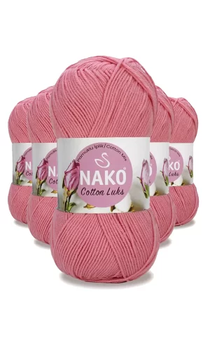 5 Adet Cotton Lüks Yelek Tunik Kazak Bluz Hırka İpi Yünü Gül Pembe 97551